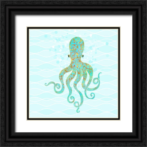 Olivia Octopus Black Ornate Wood Framed Art Print with Double Matting by Lavoie, Tina