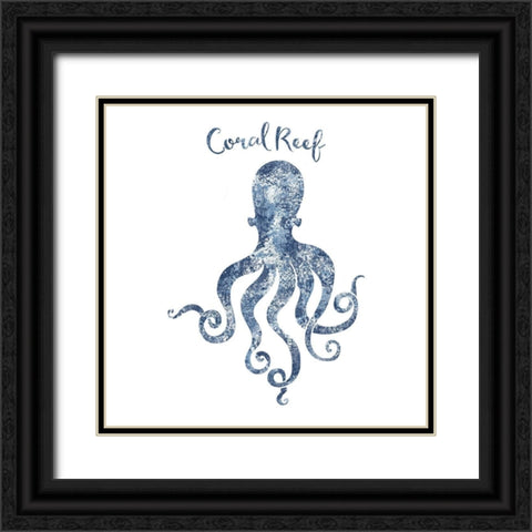 Octopus Coral Reef Black Ornate Wood Framed Art Print with Double Matting by Lavoie, Tina