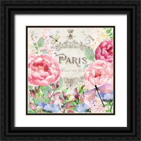Paris Flower Market I Black Ornate Wood Framed Art Print with Double Matting by Lavoie, Tina
