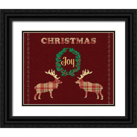 Christmas Joy Card Black Ornate Wood Framed Art Print with Double Matting by Lavoie, Tina