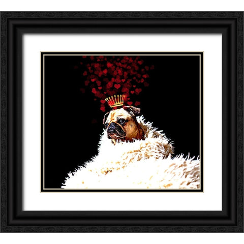 Royal Love Pup - Pug Black Ornate Wood Framed Art Print with Double Matting by Lavoie, Tina