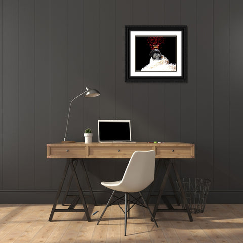 Royal Love Pup - Shi Tzu Black Ornate Wood Framed Art Print with Double Matting by Lavoie, Tina