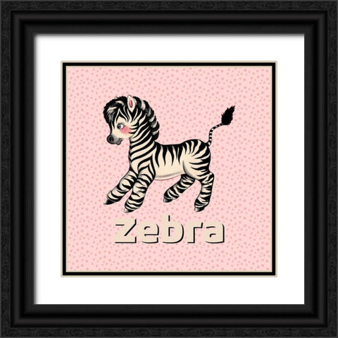 Cute Baby Zebra Black Ornate Wood Framed Art Print with Double Matting by Lavoie, Tina