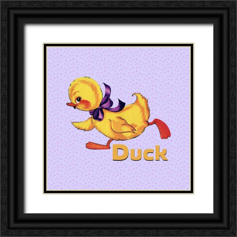 Cute Duckling Black Ornate Wood Framed Art Print with Double Matting by Lavoie, Tina