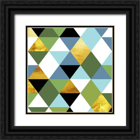 Geometric Abstract 81 Black Ornate Wood Framed Art Print with Double Matting by Lavoie, Tina