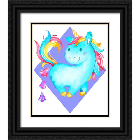 Unicorns Poop Crystals II Black Ornate Wood Framed Art Print with Double Matting by Lavoie, Tina