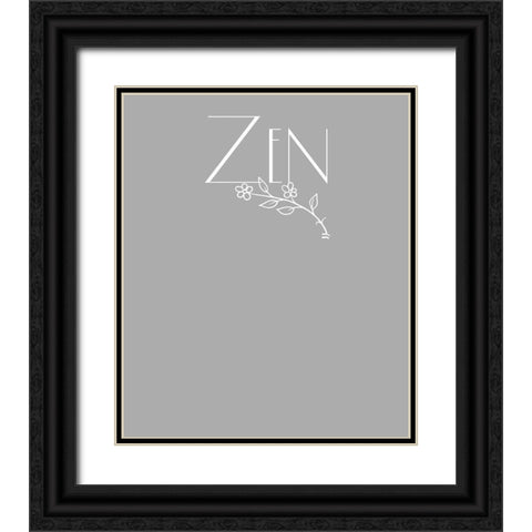 Zen tee Black Ornate Wood Framed Art Print with Double Matting by Lavoie, Tina