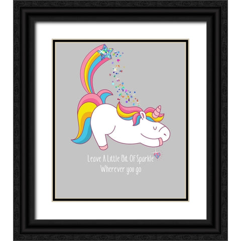 Leave A Little Bit Of Sparkle Tee Black Ornate Wood Framed Art Print with Double Matting by Lavoie, Tina