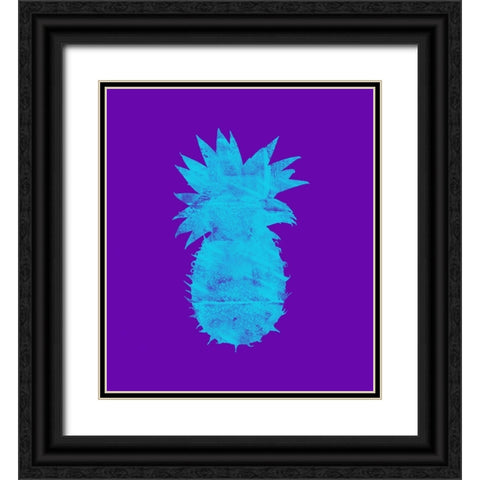 Sponge Pineapple Aqua Black Ornate Wood Framed Art Print with Double Matting by Lavoie, Tina