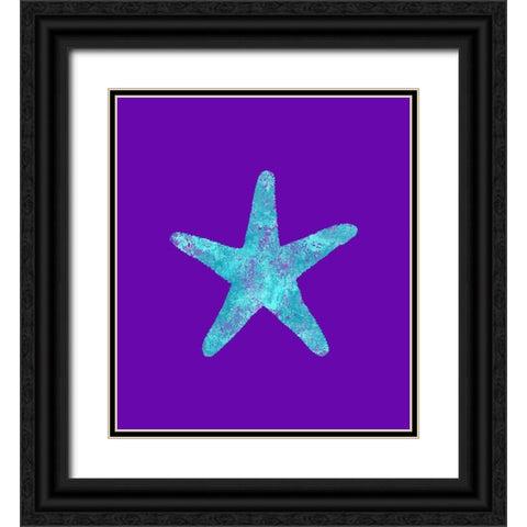 Sponge Sea Star Aqua Black Ornate Wood Framed Art Print with Double Matting by Lavoie, Tina