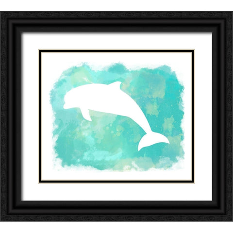 Heart of the Sea Dolphin Black Ornate Wood Framed Art Print with Double Matting by Lavoie, Tina
