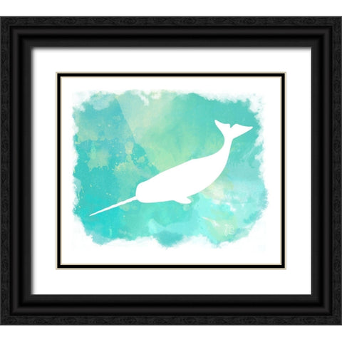 Heart of the Sea Narwhal Black Ornate Wood Framed Art Print with Double Matting by Lavoie, Tina