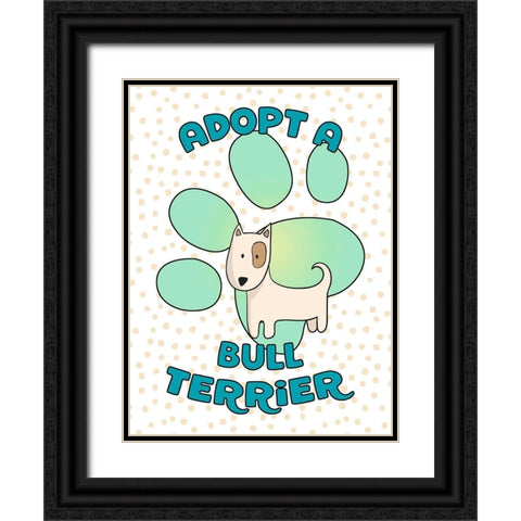 Adopt A Bull Terrier Black Ornate Wood Framed Art Print with Double Matting by Lavoie, Tina