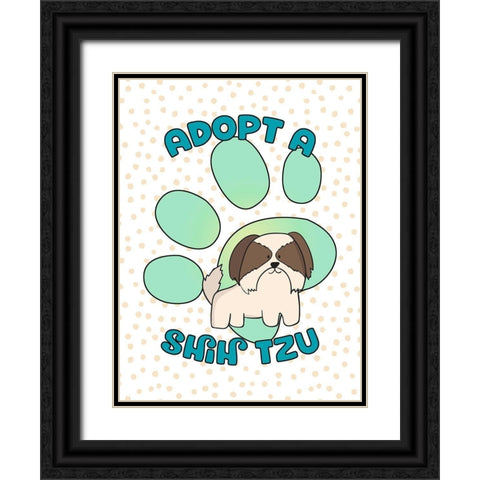 Adopt A Shih Tzu Black Ornate Wood Framed Art Print with Double Matting by Lavoie, Tina