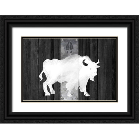 Bufalo Blanco Lodge Black Ornate Wood Framed Art Print with Double Matting by Lavoie, Tina