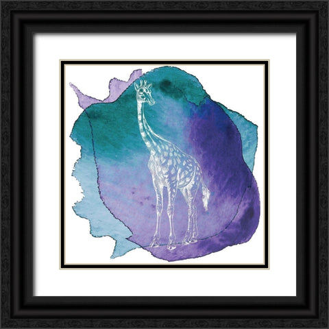 Color Spot Safari Animals Giraffe Black Ornate Wood Framed Art Print with Double Matting by Lavoie, Tina