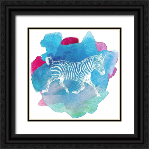 Color Spot Safari Animals Zebra Black Ornate Wood Framed Art Print with Double Matting by Lavoie, Tina