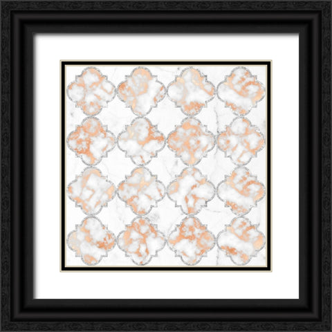 Silver and Marble Arabesque Black Ornate Wood Framed Art Print with Double Matting by Lavoie, Tina