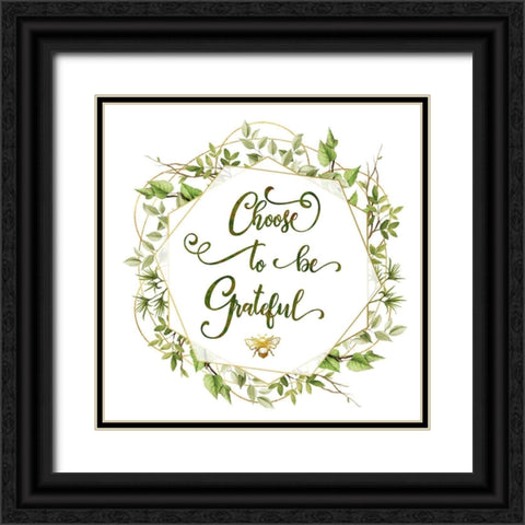 Choose To Be Grateful Black Ornate Wood Framed Art Print with Double Matting by Lavoie, Tina