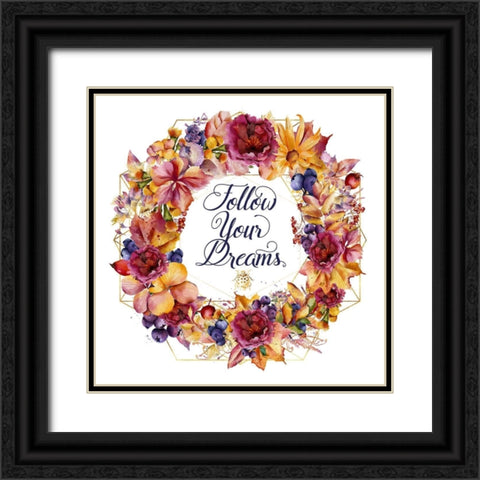 Follow Your Dreams Black Ornate Wood Framed Art Print with Double Matting by Lavoie, Tina
