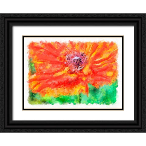 Ms Poppy Black Ornate Wood Framed Art Print with Double Matting by Lavoie, Tina