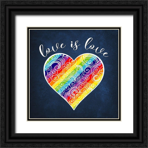 Love is Love Black Ornate Wood Framed Art Print with Double Matting by Lavoie, Tina