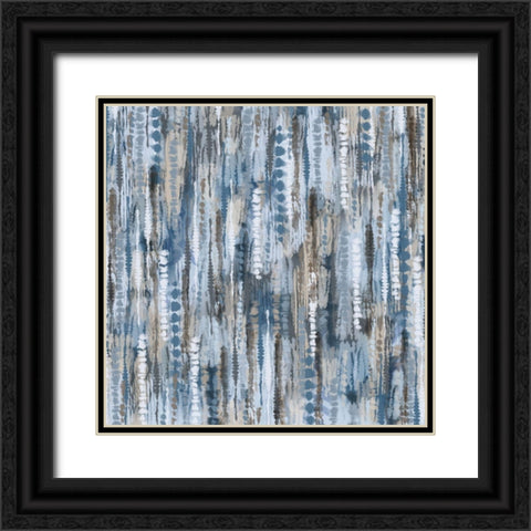 Boho Tie Dye Cool Water pattern Black Ornate Wood Framed Art Print with Double Matting by Lavoie, Tina