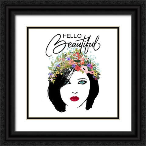 Hello Beautiful Black Ornate Wood Framed Art Print with Double Matting by Lavoie, Tina