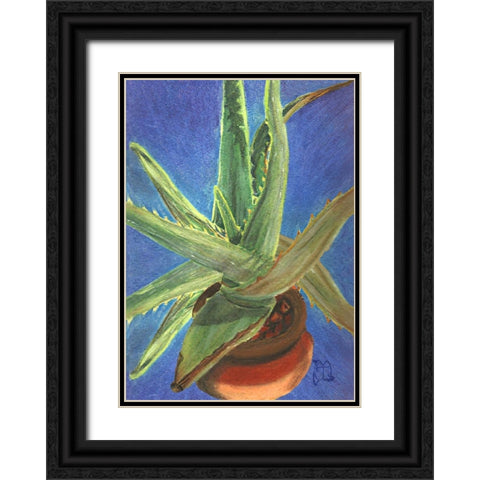 Aloe Vera Black Ornate Wood Framed Art Print with Double Matting by Lavoie, Tina