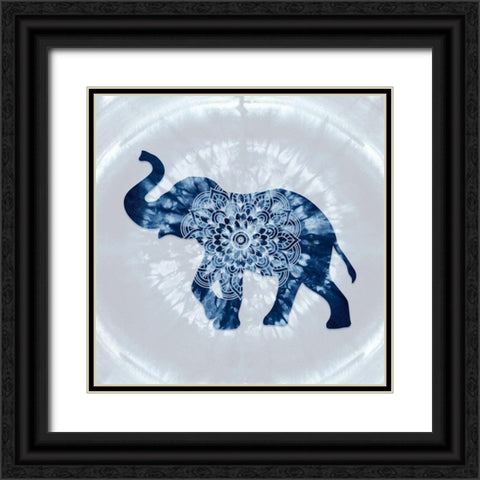 elephant Mandala Black Ornate Wood Framed Art Print with Double Matting by Lavoie, Tina