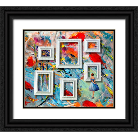 Evelyns Gaze Black Ornate Wood Framed Art Print with Double Matting by Mitchell, Tina