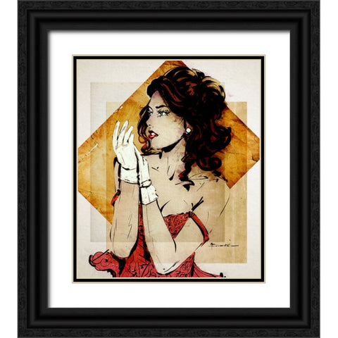 Encore Black Ornate Wood Framed Art Print with Double Matting by TMBorenstein