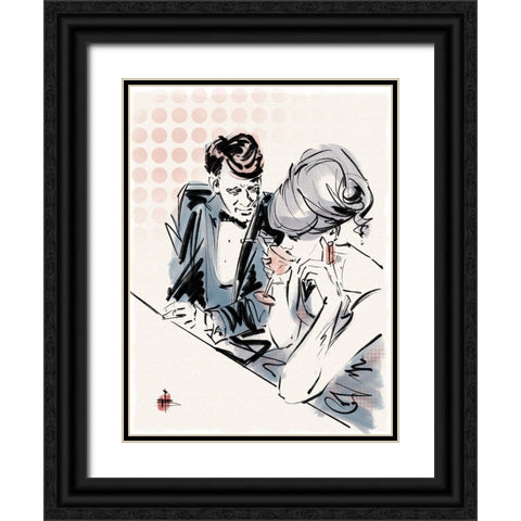 Happy Hour Black Ornate Wood Framed Art Print with Double Matting by TMBorenstein