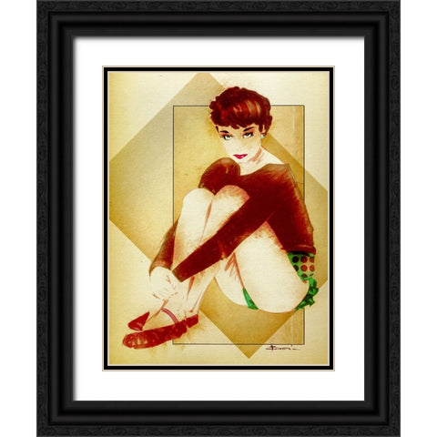 Pixie Black Ornate Wood Framed Art Print with Double Matting by TMBorenstein