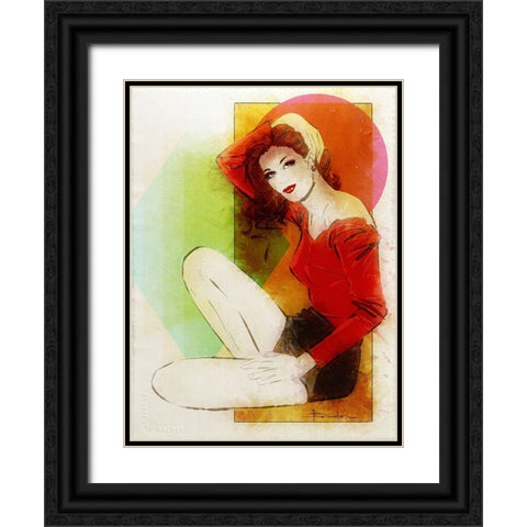 Enlighten Me Black Ornate Wood Framed Art Print with Double Matting by TMBorenstein