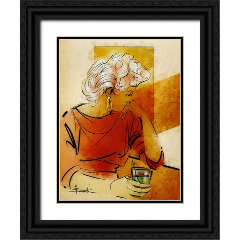 Norma Black Ornate Wood Framed Art Print with Double Matting by TMBorenstein