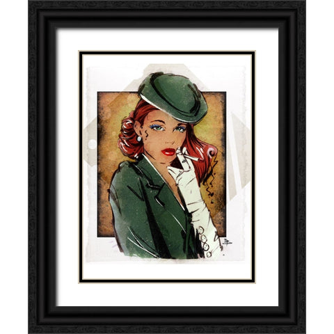 Olive Black Ornate Wood Framed Art Print with Double Matting by TMBorenstein