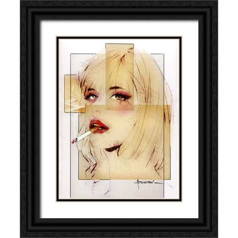 Seriously Black Ornate Wood Framed Art Print with Double Matting by TMBorenstein