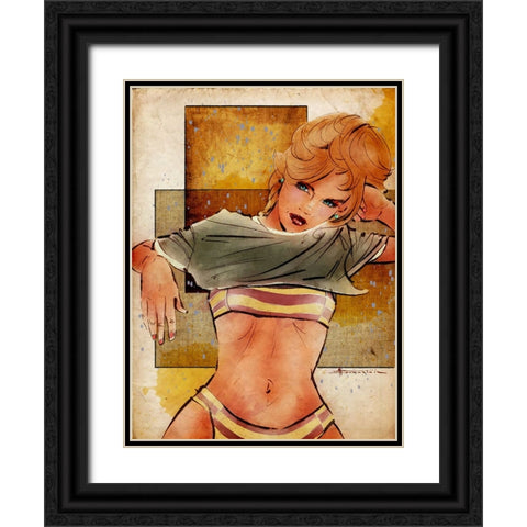 Are You Serious Black Ornate Wood Framed Art Print with Double Matting by TMBorenstein