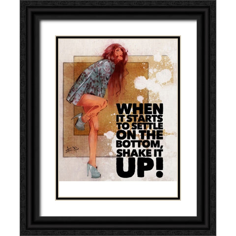 Shake It Up Black Ornate Wood Framed Art Print with Double Matting by TMBorenstein