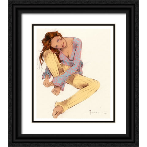 Hanging Out Black Ornate Wood Framed Art Print with Double Matting by TMBorenstein