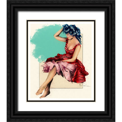Ill Just Sit Here Black Ornate Wood Framed Art Print with Double Matting by TMBorenstein