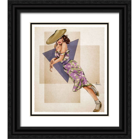 Off Balance Black Ornate Wood Framed Art Print with Double Matting by TMBorenstein