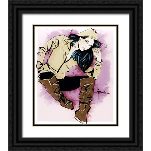 Rainy Day People Black Ornate Wood Framed Art Print with Double Matting by TMBorenstein