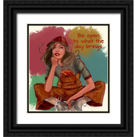 Be Open Black Ornate Wood Framed Art Print with Double Matting by TMBorenstein