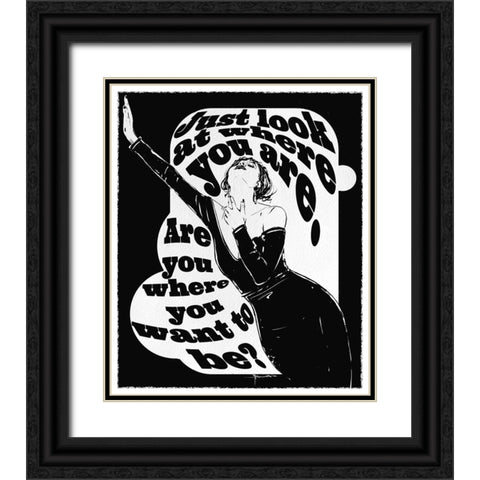 Just Look Black Ornate Wood Framed Art Print with Double Matting by TMBorenstein