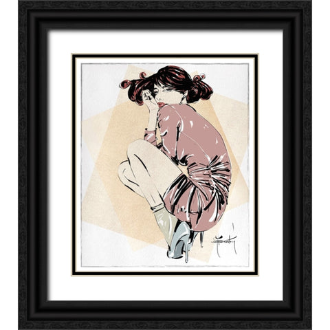 In A Pose Black Ornate Wood Framed Art Print with Double Matting by TMBorenstein