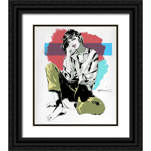 Calliope Black Ornate Wood Framed Art Print with Double Matting by TMBorenstein