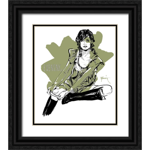 Evening 2 Black Ornate Wood Framed Art Print with Double Matting by TMBorenstein