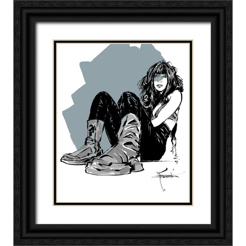 Rest Black Ornate Wood Framed Art Print with Double Matting by TMBorenstein